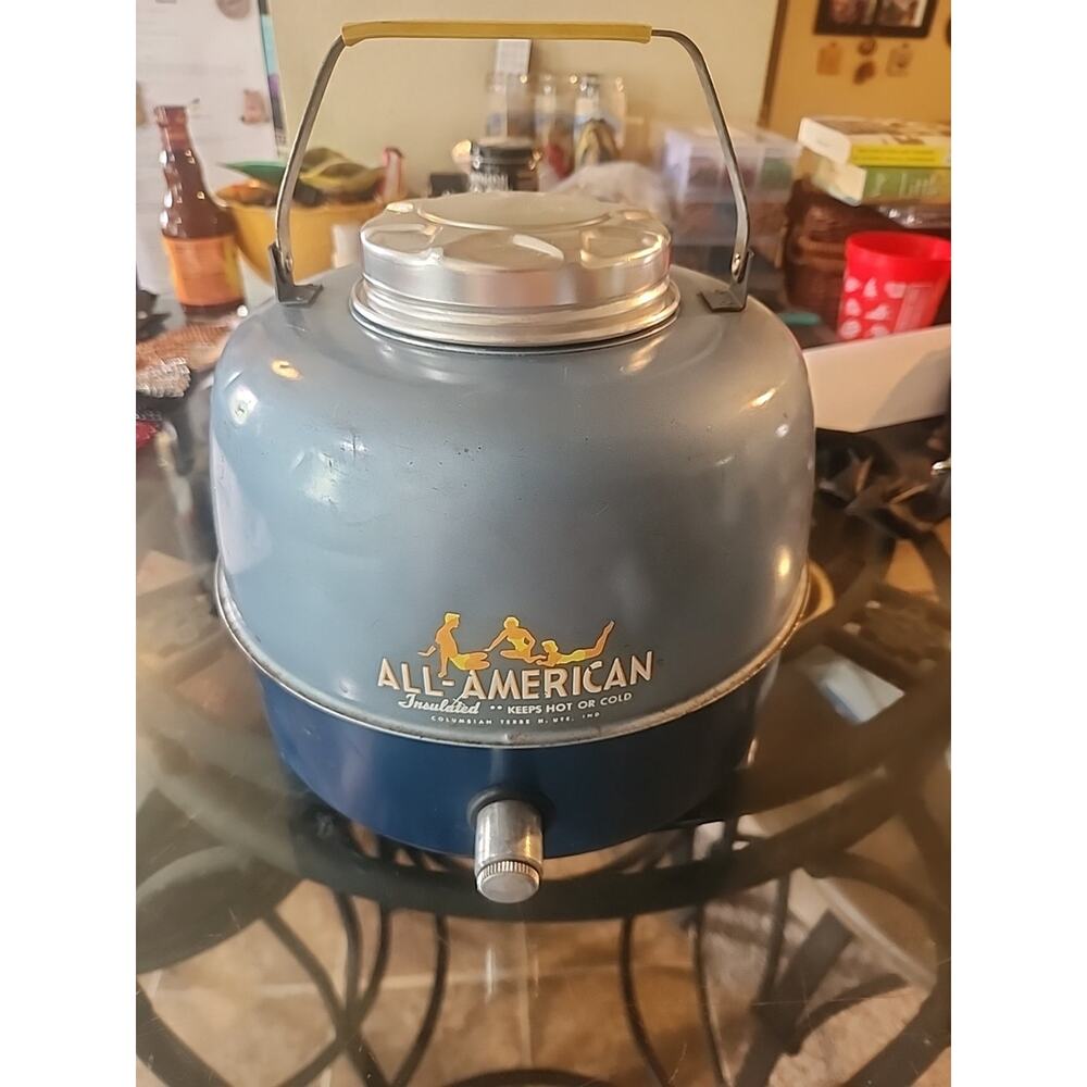 Vintage All American Thermic Jug Porcelain Lined Inner 1 Gal Hot Rat Rod Pinup